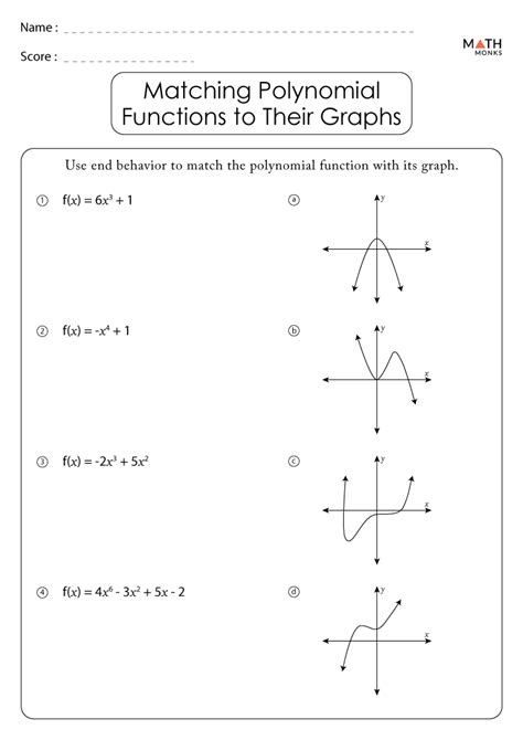 A polynomial is graphed on an x y coordinate plane. . Review graphing polynomials worksheet answer key